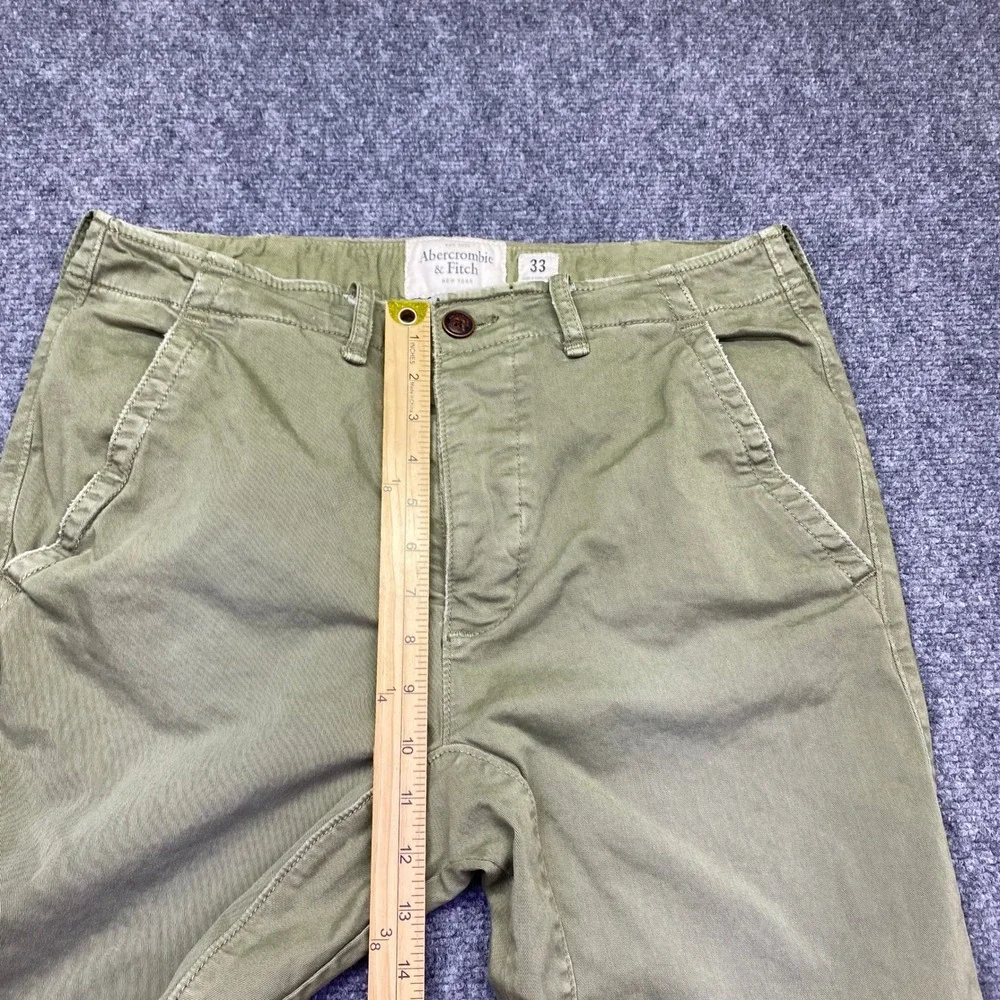 Abercrombie & Fitch Mens 33 Jogger Pants Olive Green Quilted Knee Patch Grunge